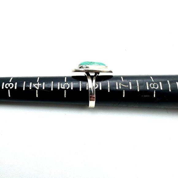 Vintage Native American Womens Mens Ring Sterling Silver Turquoise Size 6 - Picture 6 of 7